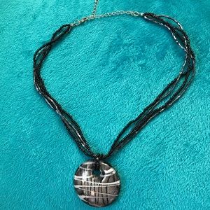 Black beaded necklace